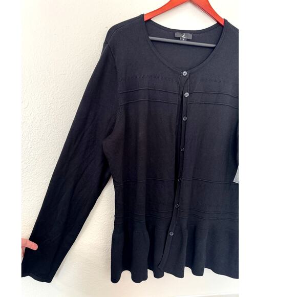 Jason Wu Black Long Sleeve Button Front Cardigan Size‎ XL NWOT - Picture 2 of 6